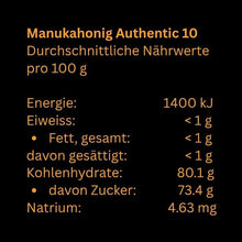 Laden Sie das Bild in den Galerie-Viewer, Manuka Honig AUTHENTIC 10 - 500g