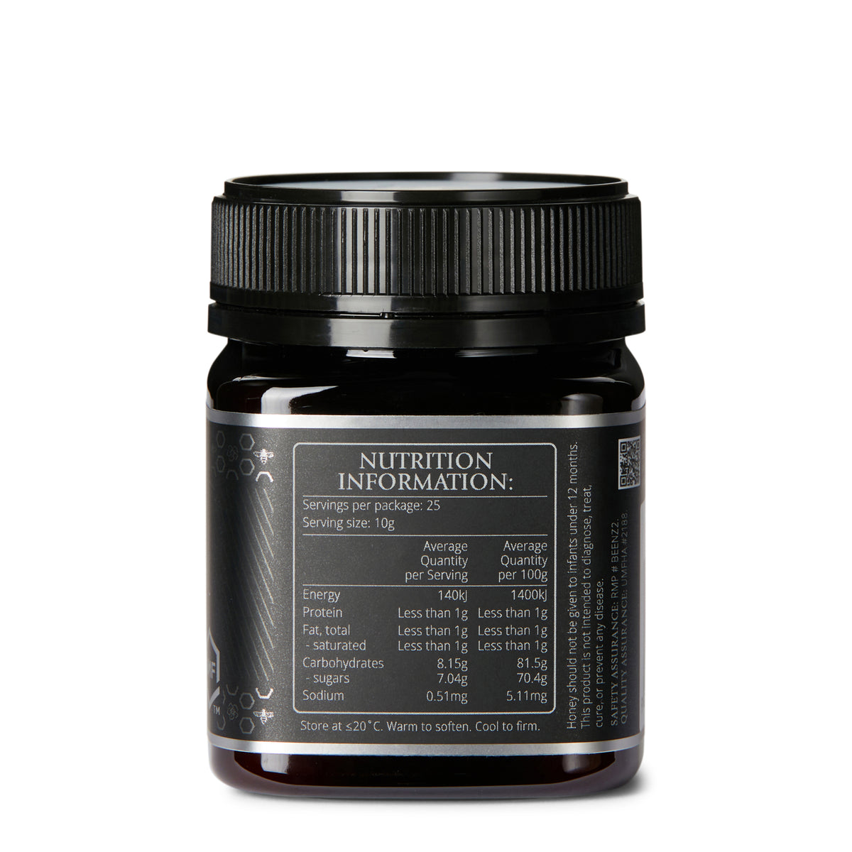 honeyブラック38 BeeNZ_Manuka_UMF15_NZ_250g_2_1