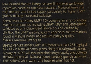 Manuka Honig Neuseeland MGO 263 UMF 10+ Etikette